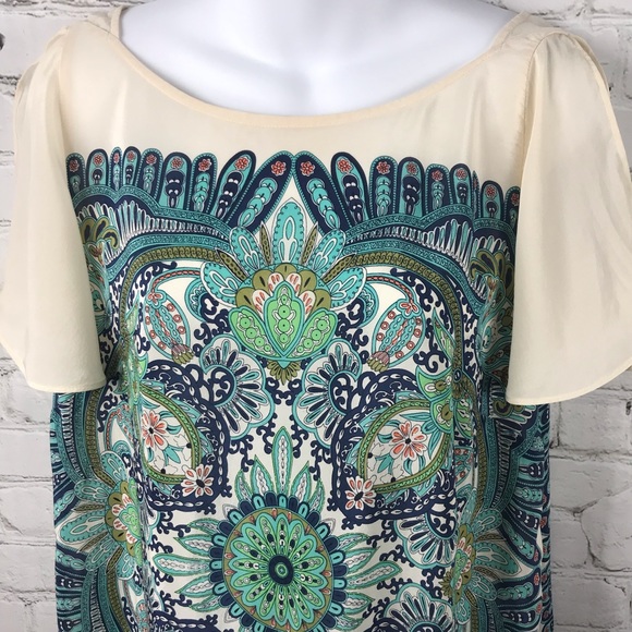 Anthro Maeve Ludovica Silk Flutter Sleeve Top - Picture 4 of 8